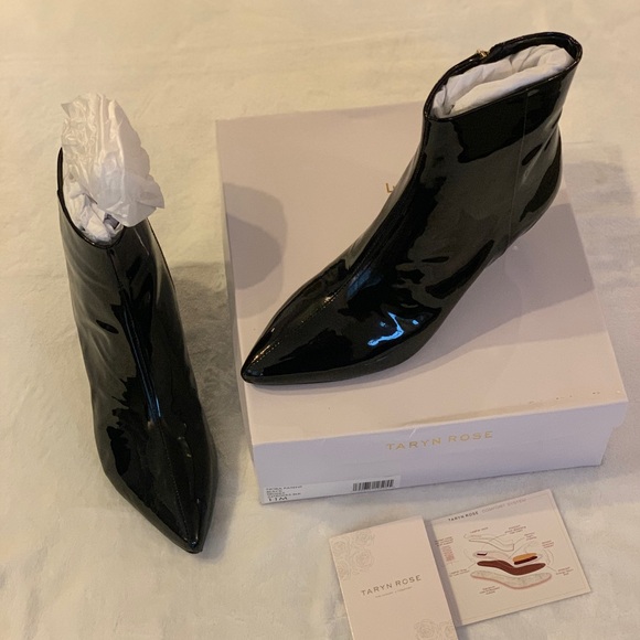 Taryn Rose New "Nora Patent" Black Patent Leather Booties, Size 11! - Picture 2 of 10